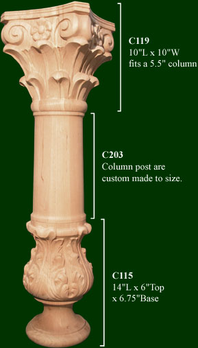 decorative columns are custom made to size