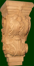 hand carved wood corbels