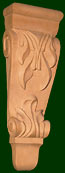 hand crafted and carved wooden corbel